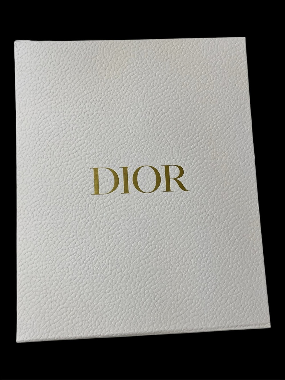 Authentic Dior White Textured Box with Gold Logo